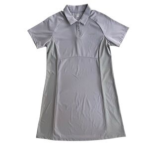 Gymant Women’s L Gray Purple Colorblock Short Sleeves Collar Polo Athletic Dress